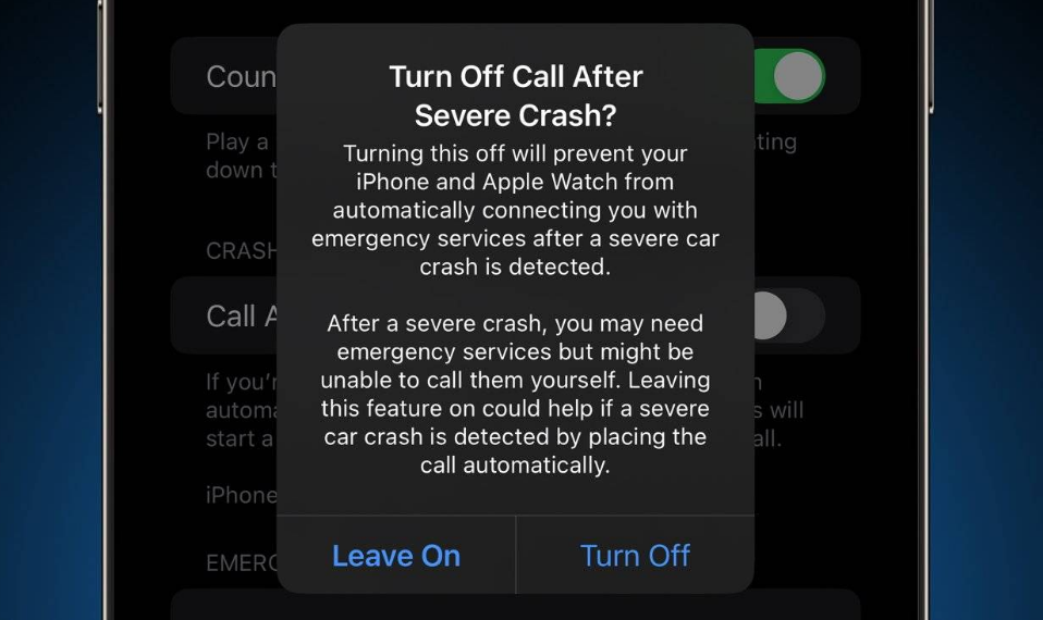 萧山苹果14维修分享 iPhone 14 和 Apple Watch 上关闭崩溃检测 