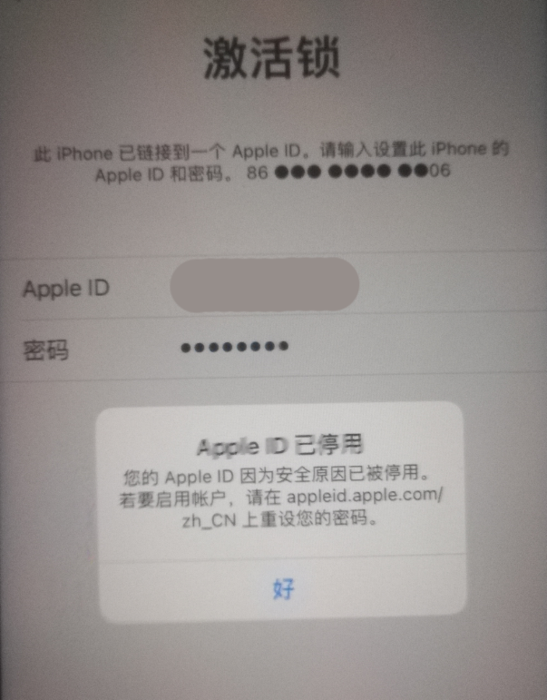 萧山苹果手机维修分享iPhone 12 出现提示“Apple ID 已停用”怎么办 